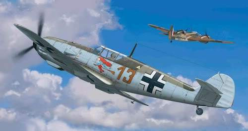 Revell 1:72 Messerschmitt Bf 109E 0407 repülő makett