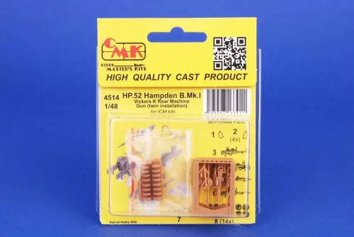 CMK 1:48 HP.52 Hampden B.Mk.I - Vickers K Rear Machine Gun (twin installation) for ICM