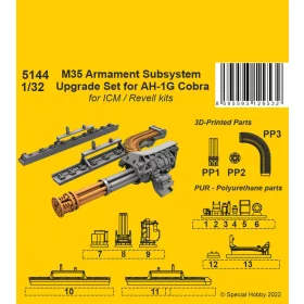   CMK 1:32 M35 Armament Subsystem Upgrade Set for AH-1G Cobra 1/32 /for ICM and Revell kits