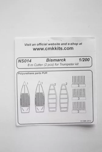 CMK 1:200 Bismarck 8 m Cutter 2pcs.f.TRU 1/200