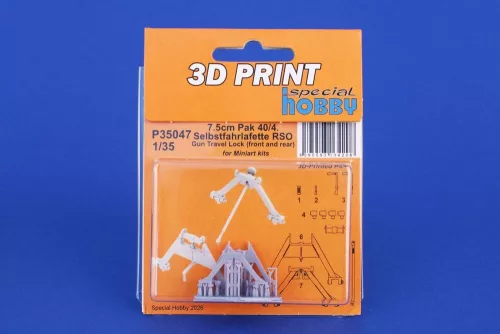 CMK 1:35 7.5cm Pak 40/4. Selbstfahrlafette RSO – Gun Travel Lock (front and rear) for Miniart