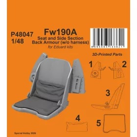   CMK 1:48 Fw190A Seat and Side Section Back Armour (w/o harness) for Eduard