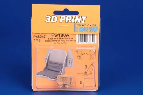 CMK 1:48 Fw190A Seat and Side Section Back Armour (w/o harness) for Eduard