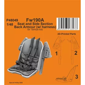   CMK 1:48 Fw190A Seat and Side Section Back Armour (w/ harness) for Tamiya