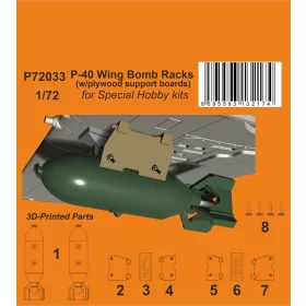 CMK 1:72 P-40 Wing Bomb Racks (w/plywood support boards)