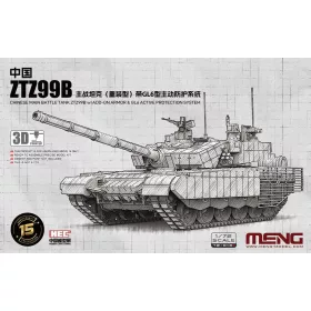   MENG-Model 1:72 Chinese Main Battle Tank ZTZ99B w/Add-on Armor & GL6 Active Protection System