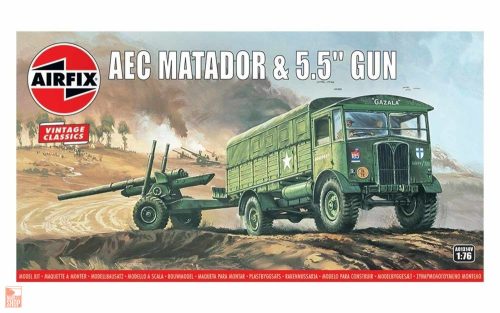 Airfix 1:76 AEC Matador & 5.5inch Gun,Vintage Classics