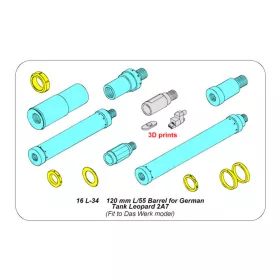   Aber Models 1:16 120 mm L/55 Barrel for German Tank Leopard 2A7V