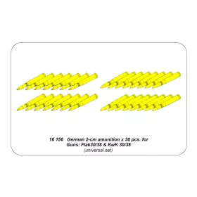   Aber Models 1:16 2-cm ammo x 30 pcs. for German Guns: Flak30/38 & KwK 30/38