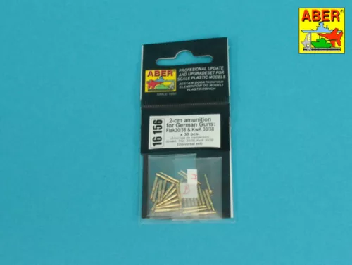 Aber Models 1:16 2-cm ammo x 30 pcs. for German Guns: Flak30/38 & KwK 30/38