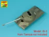 Aber Models 1:35 Russian 122mm D-25T tank barrel for IS-3, with 3D Muzzle brake