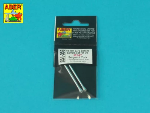 Aber Models 1:35 40 mm L/70 Bofors barrels set for U.S. M247 Sergeant York