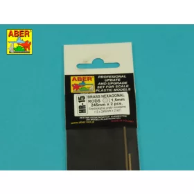 Aber Models Brass hexagonal rods 1,5mm length 245mm x2 pcs.