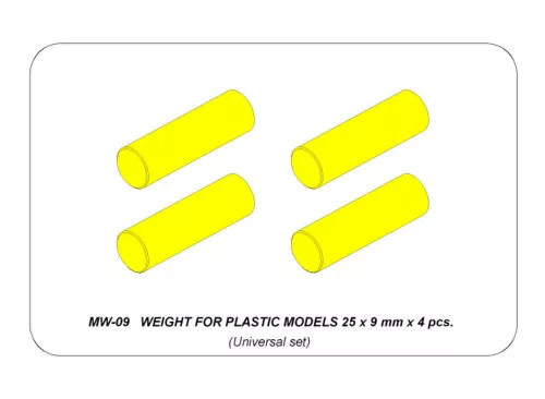 Aber Models WEIGHT FOR PLASTIC MODELS 25 x 9 mm x 4 pcs.