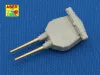 Aber Models 1:700 Set of 8 pcs 381mm short barrels for turrets with antiblast covers ships Hood