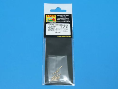 Aber Models 1:700 Set of 8 pcs 381mm short barrels for turrets with antiblast covers ships Hood