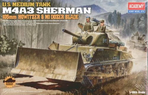 Academy 1:35 M4A3 105mm Sherman with Dozer (Re-Release)