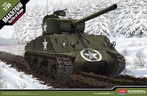 Academy 1:35 M4A3(76)W Sherman ”Battle of the Bulge” harcjármű makett