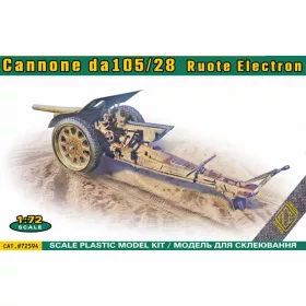 ACE 1:72 Italian 105/28 field cannon with rubberized wheels