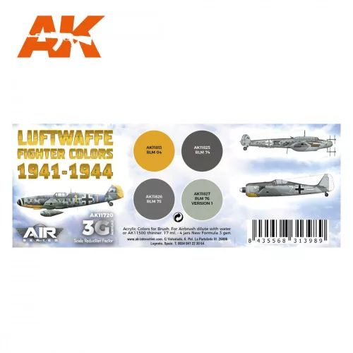 Acrylics 3rd generation Luftwaffe Fighter Colors 1941-1944 SET 3G