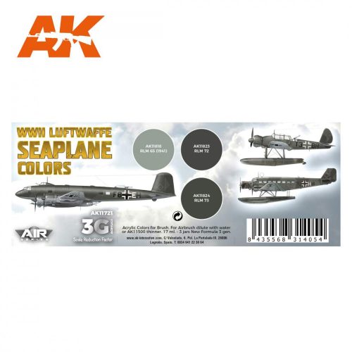 Acrylics 3rd generation WWII Luftwaffe Seaplane Colors SET 3G
