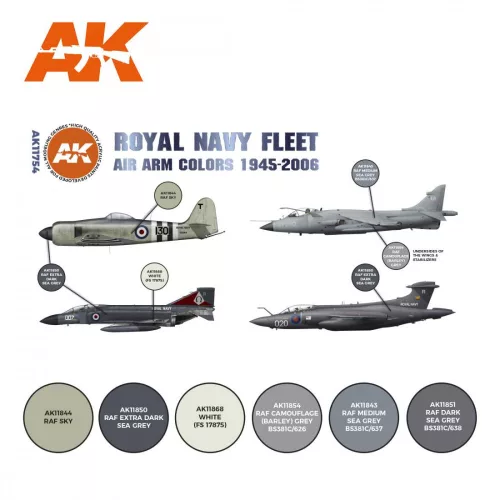 Acrylics 3rd generation RN Fleet Air Arm Aircraft Colors 1945-2010 SET
