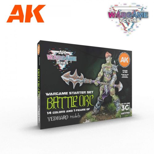 Acrylics 3rd generation Battle Orc - Wargame starter set - 14 colors & 1 figure