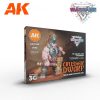 Acrylics 3rd generation Crusher Dware - Wargame starter set - 14 colors & 1 figure