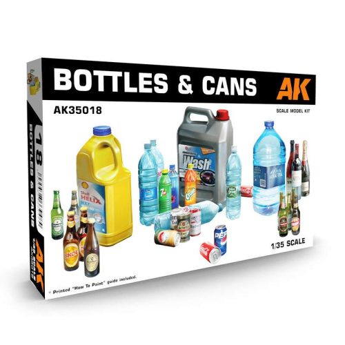 AK-Interactive AK35018 1:35 Bottles and cans