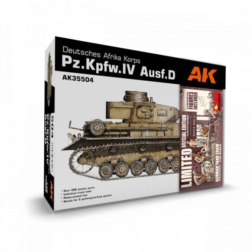 AK-Interactive 1:35 Pz.Kpfw.IV Ausf.D + 5 Figures German tank crew Africa Corps