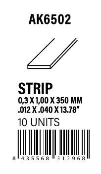 AK-Interactive Strips 0.30 x 1.00 x 350mm - STYRENE STRIP