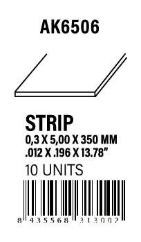 AK-Interactive Strips 0.30 x 5.00 x 350mm - STYRENE STRIP