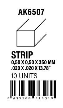 AK-Interactive Strips 0.50 x 0.50 x 350mm - STYRENE STRIP