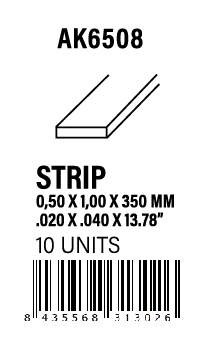 AK-Interactive Strips 0.50 x 1.00 x 350mm - STYRENE STRIP