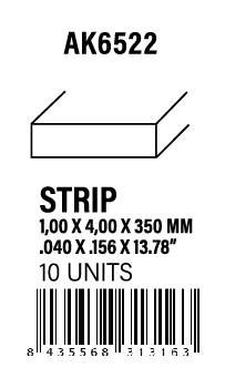 AK-Interactive Strips 1.00 x 4.00 x 350mm - STYRENE STRIP