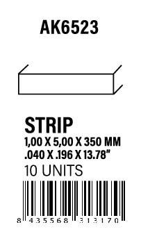 AK-Interactive Strips 1.00 x 5.00 x 350mm - STYRENE STRIP