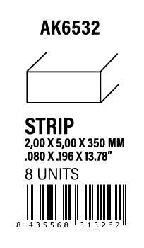 AK-Interactive Strips 2.00 x 5.00 x 350mm - STYRENE STRIP