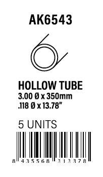 AK-Interactive Hollow tube 3.00dx350mm (W.T. 0,7mm)-STYRENE STRIP