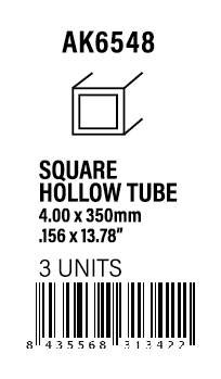 AK-Interactive Square hollow tube 4.00x350mm(0,7mm)-STYRENE STRIP