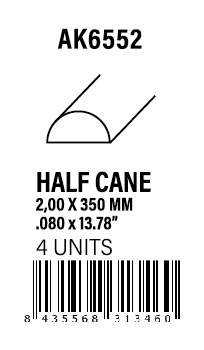 AK-Interactive Half cane 2.00 x 350mm - STYRENE STRIP