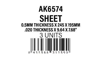 AK-Interactive 0.5mmthickness x 245 x 195mm - STYRENE SHEET