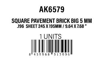 AK-Interactive Square Pavement Brick Big.5 MM/.196  Sheet 245x195