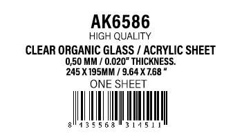 AK-Interactive 0,40 mm/0.016” Thickness-Clear Organic Glass/Acry