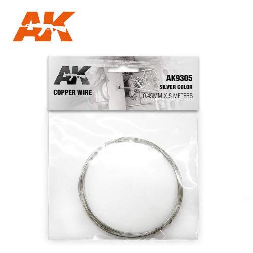 AK-Interactive Copper Wire 0.45mm x 5 meters SILVER 