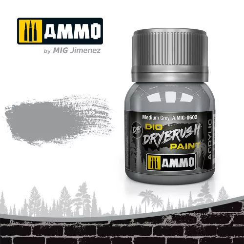 Ammo by Mig DRYBRUSH Medium Grey