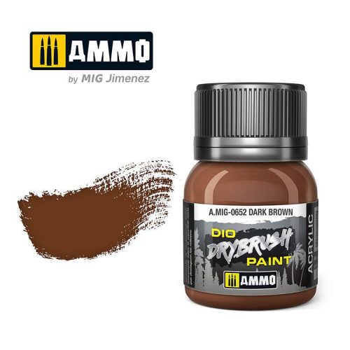 AMMO by Mig Drybrush Dark Brown szárazecseteléshez