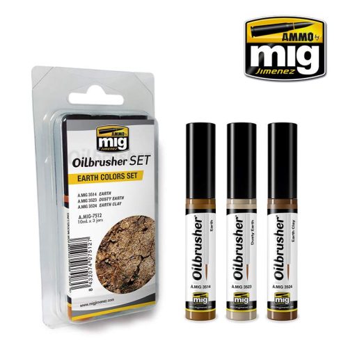 AMMO by Mig Earth Colors OILBRUSHER SET