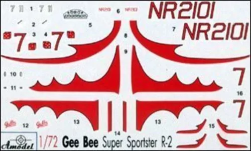 Amodel 1:72 Gee Bee Super Sportster R2 Aircraft