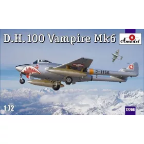 Amodel 1:72 D.H.100 Vampire Mk6 RAF jet fighter