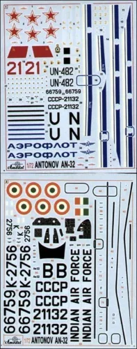 Amodel 1:72 Antonov An-32 Soviet transport aircraft